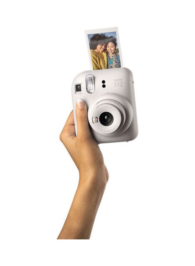 FUJIFILM - Instax Mini 12 Instant Film Camera With Pack Of 10 Films Clay White - Image 1