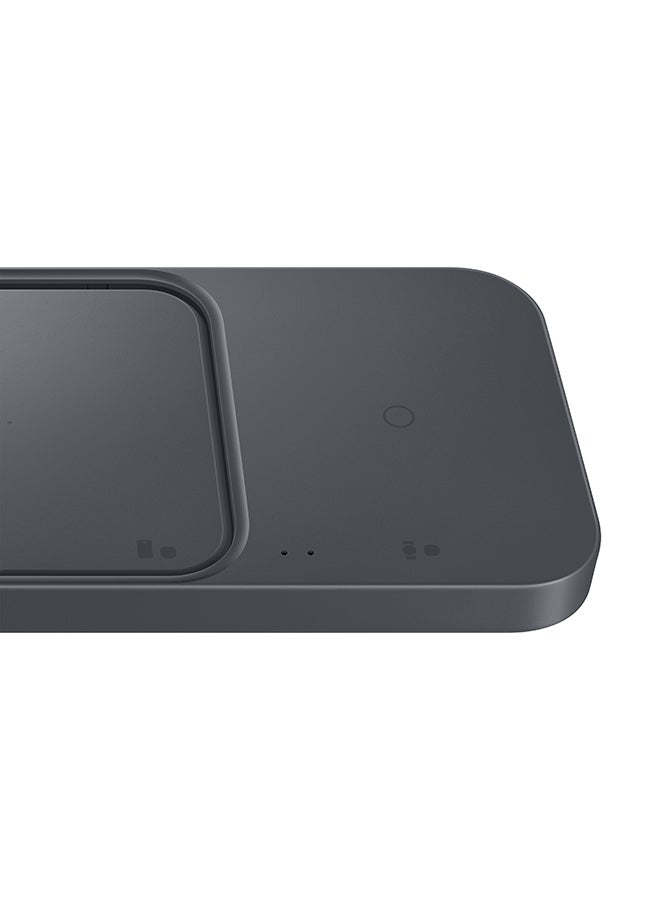 15W Wireless Charger Duo with Travel Adapter Dark Gray