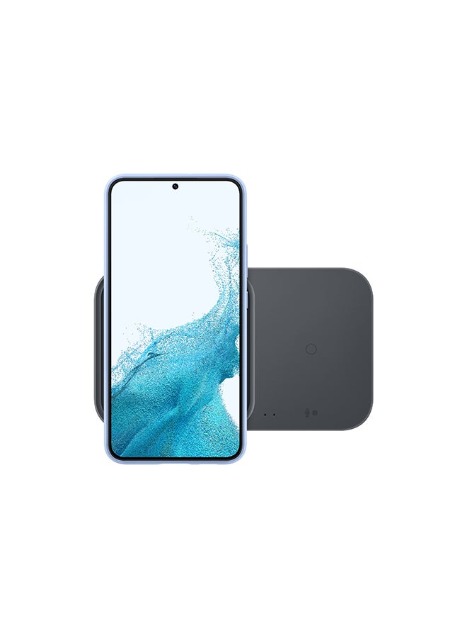 15W Wireless Charger Duo with Travel Adapter Dark Gray
