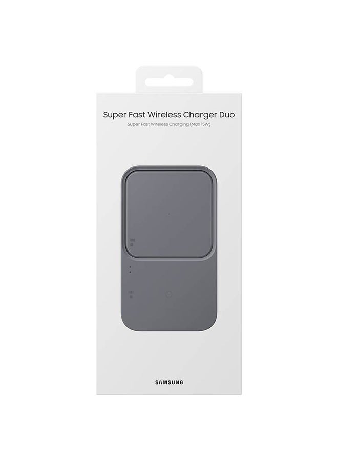 15W Wireless Charger Duo with Travel Adapter Dark Gray