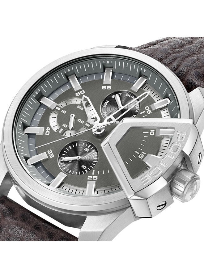 POLICE Men's Analog Round Shape Leather Wrist Watch PEWJF0005703 - 46 Mm - Image 3