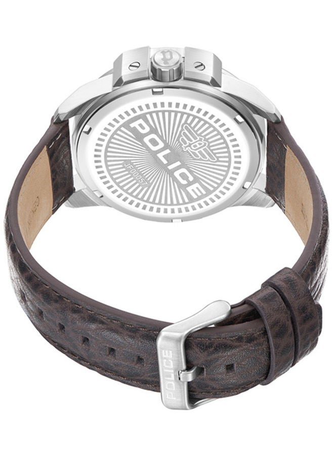 POLICE Men's Analog Round Shape Leather Wrist Watch PEWJF0005703 - 46 Mm - Image 4