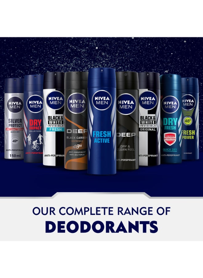 Nivea - Men Fresh Active Quick Dry Deodorant Spray 150ml - Image 1