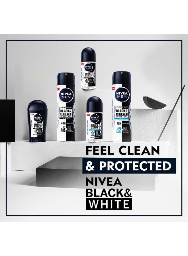 Nivea - MEN Black And White Invisible Antiperspirant Roll-On Deodorant 50ml - Image 1