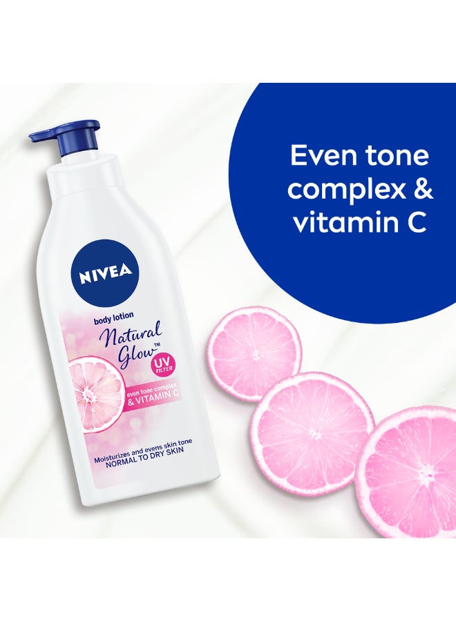 Nivea - Natural Glow Body Lotion, Even Tone, Vitamin C - Normal To Dry Skin 625ml - Image 1