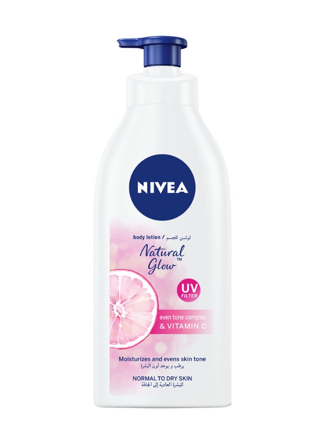 Nivea - Natural Glow Body Lotion, Even Tone, Vitamin C - Normal To Dry Skin 625ml - Image 1