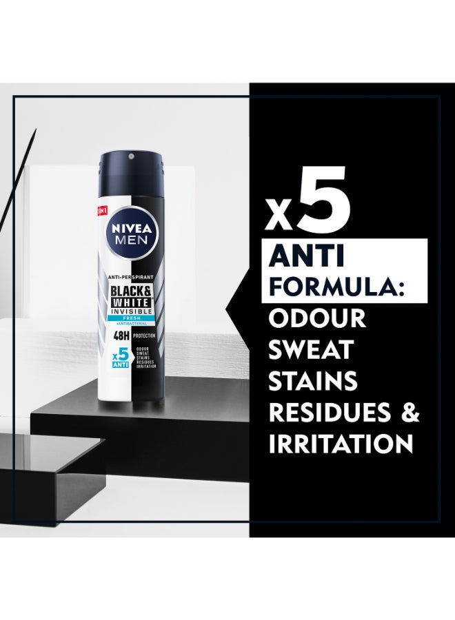 Nivea Men Black And White Invisible Fresh, Antiperspirant For Men, Spray 200ml - Image 4