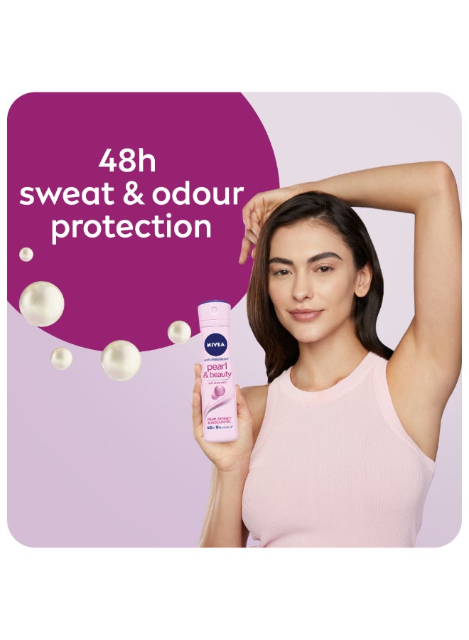Nivea Pearl And Beauty Anti Perspirant Body Spray Pink/Blue 200ml - Image 3