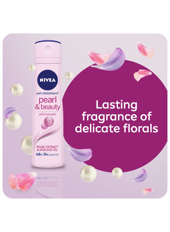 Nivea Pearl And Beauty Anti Perspirant Body Spray Pink/Blue 200ml - Image 5