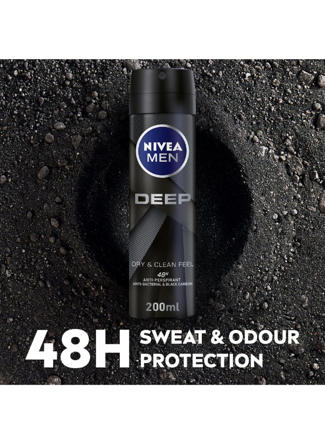 Nivea Deep Black Carbon Dark Wood Anti-Perspirant Spray 200ml  - Image 2