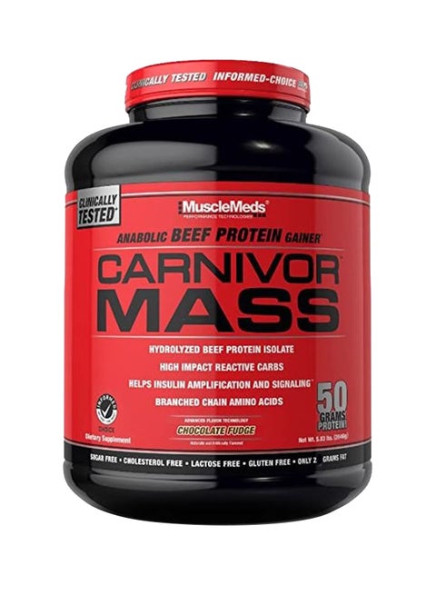 Anabolic Beef Protein Gainer, Carnivor Mass - 50 Grams Protein! - Chocolate Fudge, 5.83 lbs