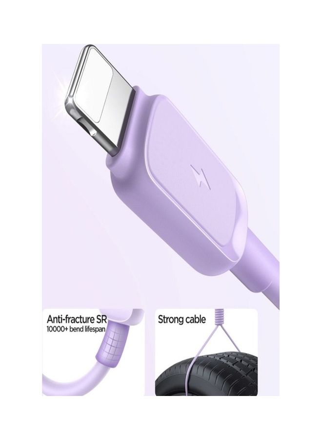 JOYROOM - Multi-Color Series 2.4A USB To Lightning Fast Charging Data Cable For iPhone 1.2M Purple - Image 1