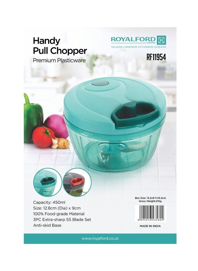 Royalford Stainless Steel Blade Pull Chopper Green - Image 2