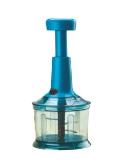 Push Compact Chopper With 4 Blades 900 ML Blue Blue