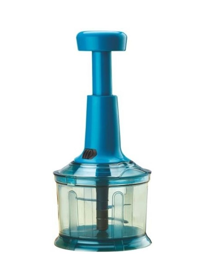 Royalford - Push Compact Chopper With 4 Blades 900 ML Blue Blue - Image 1