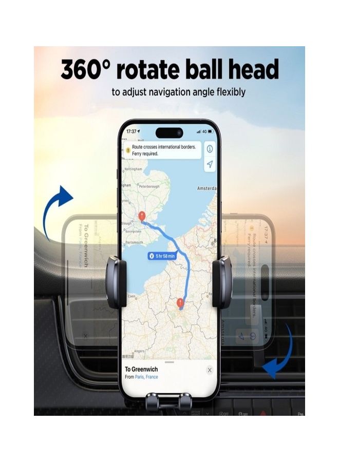 JOYROOM - Car Phone Holder Air Vent Phone Mount 360 Degree Rotateable Flexible Compatible With iPhone 14 13 12 Series Galaxy S23 S22 S21 Black - Image 1