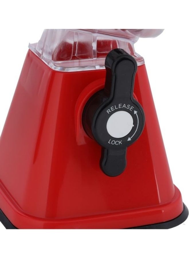Royalford Multi-Function Rotary Grater Vegetable Cutter And 3 Interchangeable Blades Red/Silver  - Image 5