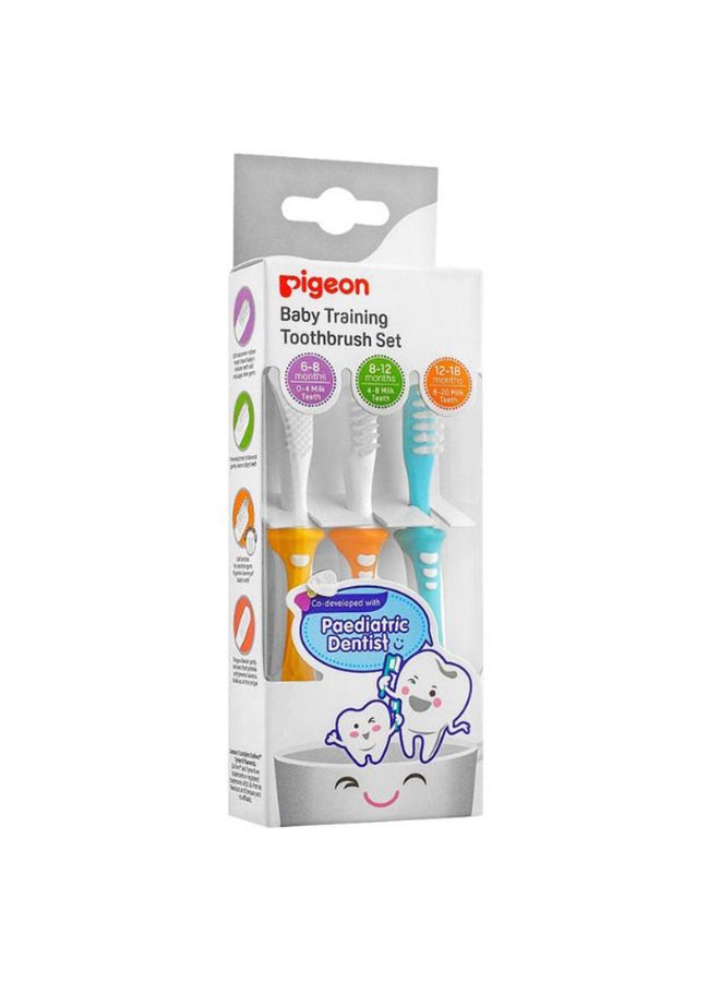 pigeon 3-Piece Lesson 123 Training Toothbrush Set  - Image 1