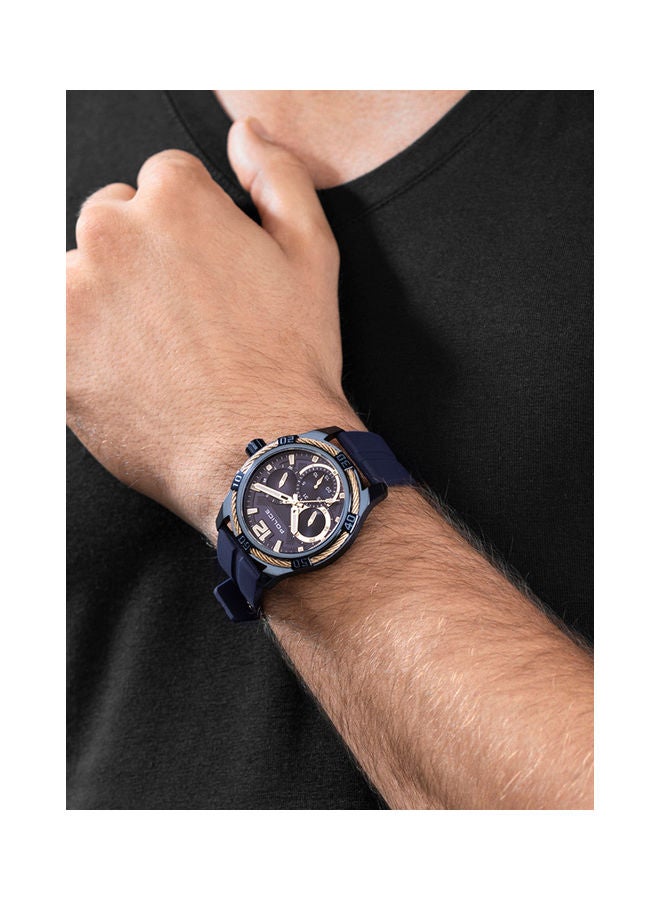 POLICE Men's Analog Round Shape Silicone Wrist Watch PEWJQ0005303 - 44 Mm - Image 5