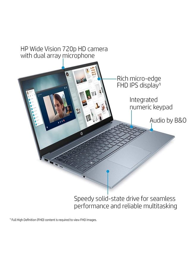 HP - 2023 Newest Slim Pavilion Touchscreen Laptop With 15.6-Inch Display, Core i7-1255U Processor/32GB RAM/1TB NVMe SSD/2GB Graphics Crad/Windows 11 Pro English Blue - Image 1