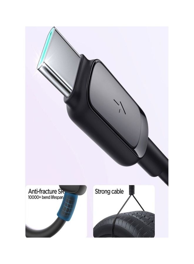 JOYROOM S-AC027A14 Series 3A USB To USB-C Type C Fast Charging Data Cable Compatible For Samsung S21 S20 Note 20 10 9 Huawei P30 P20 Lite Mate 20 Pro P20 LG G5 G6 Xiaomi Mi 1.2M Black  - Image 2