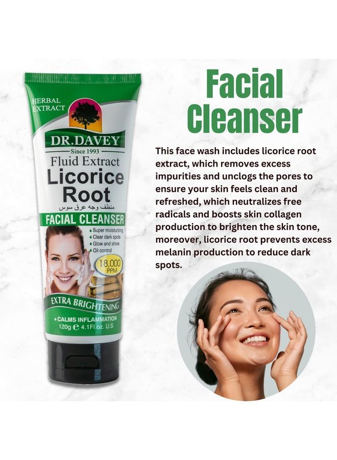 دكتور دافي مجموعة العناية بالبشرة بجذر عرق السوس لتفتيح البشرة ومكافحة الشيخوخة وعلاج حب الشباب وتنظيف البقع السوداء وإزالة البثور وتنظيف عميق وتهدئة الالتهابات - Image 3