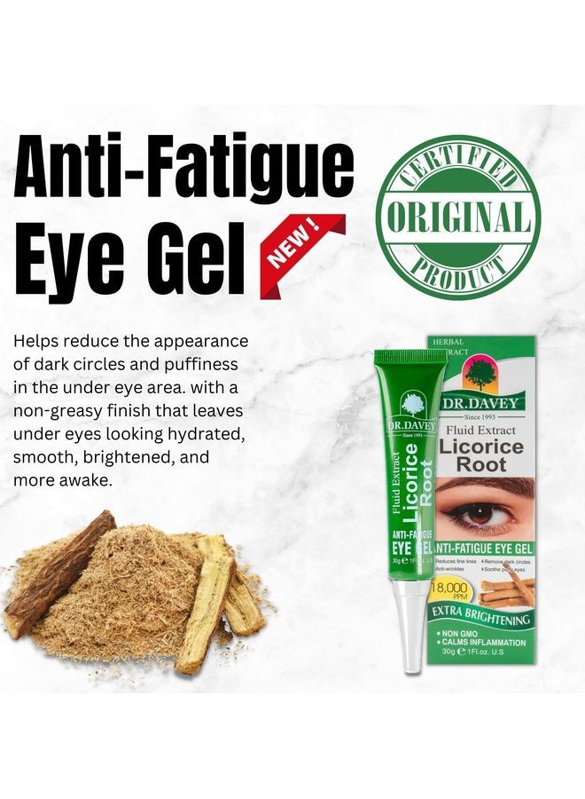دكتور دافي جذر عرق السوس المضاد للتعب والهالات السوداء يقلل من الخطوط الدقيقة لعلاج جل العين للنساء والرجال مضاد للتجاعيد ويهدئ العيون المنتفخة - Image 2