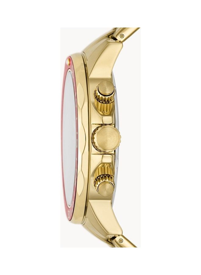 FOSSIL men Gold Tone Stainless Steel Wrist Watch  - Image 2