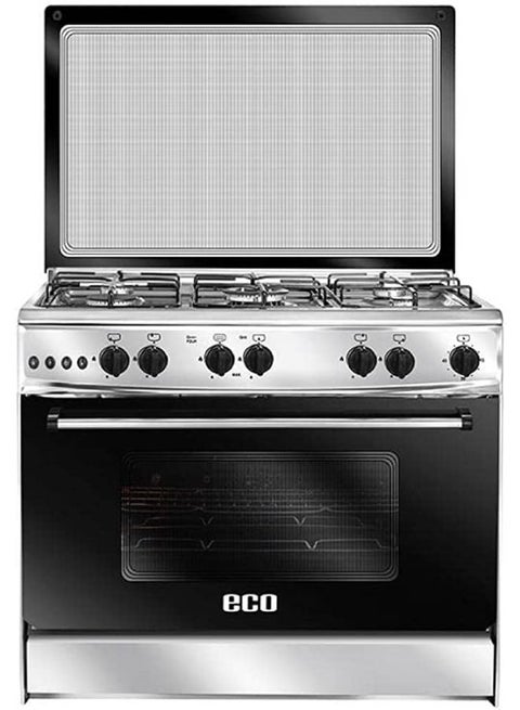 موقد طبخ من الستانلس ستيل مزود بعدد 5 شعلات غاز C6090SS-AC-187-F فضي