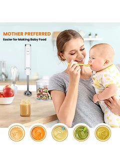 4-In-1 Hand Blender - Stainless Steel Blades with 2 Speed for Baby Food, Soup, Juice | 500ml Chopper Bowl, 700ml Plastic Jar and Blending Wand | Power Watt 250 SHB-185JCW White - v1682882680/N53400192A_15