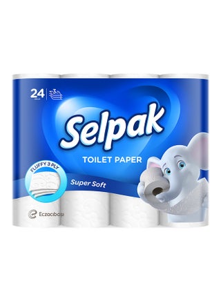 Super Soft Toilet Paper 140 Sheets x 3Ply, Pack of 24 Rolls - v1682923115/N31918703A_1
