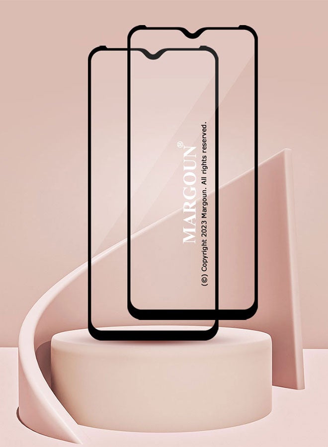 مارجون مجموعة لاصقات حماية للشاشة من الزجاج المقوى وبتصميم ثلاثي الأبعاد لهاتف إل جي V60 ثينك 5G مكونة من قطعتين شفاف - Image 3