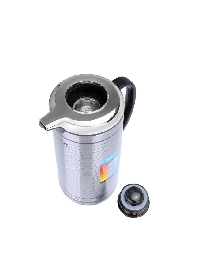 Royalford - Royalford RF5290 1.6L Vacuum Flask - Portable Heat Insulated Thermos for Keeping Hot/Cold Long Hours, Multi-Walled for Coffee, Hot Water, Tea, Perfect Pouring Spot | Ideal for Occasion, Commercial & Outings Silver - Image 1