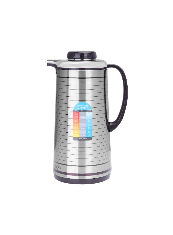 Royalford - Royalford RF5290 1.6L Vacuum Flask - Portable Heat Insulated Thermos for Keeping Hot/Cold Long Hours, Multi-Walled for Coffee, Hot Water, Tea, Perfect Pouring Spot | Ideal for Occasion, Commercial & Outings Silver - Image 1