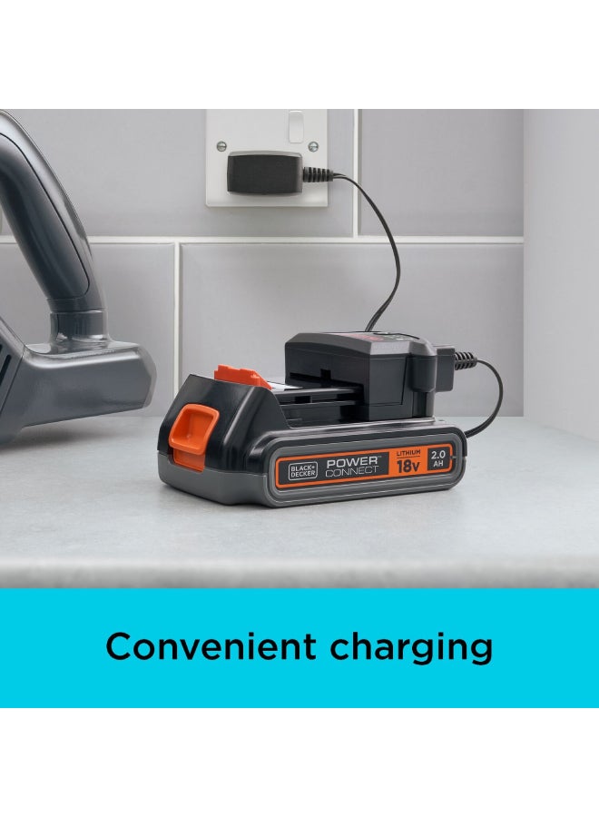 BLACK+DECKER - Powerseries+ Cordless Stick Vacuum Cleaner Lithium-Ion Removable Battery 2Ah 36Wh Up to 16/40 Run Time 500 ml 18 W BHFEA18D1-GB Grey - Image 1