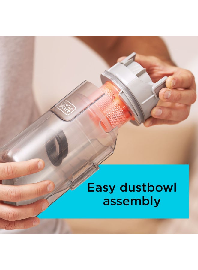 BLACK+DECKER - Powerseries+ Cordless Stick Vacuum Cleaner Lithium-Ion Removable Battery 2Ah 36Wh Up to 16/40 Run Time 500 ml 18 W BHFEA18D1-GB Grey - Image 1