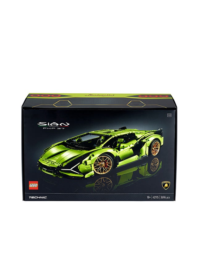 LEGO - 6288789 Technic Lamborghini Sián Fkp 37 (42115), Engaging Building Project For Adults, Build And Display This Distinctive Lego Model Sián Fkp 37, A True Representation Of The Original Super Sports Car (3,696 Pieces) 16+ Years 18+ years - Image 1