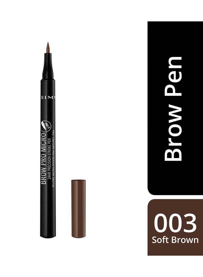 RIMMEL LONDON - Pro Micro 24Hr Precision-Stroke Eye Brow Pen 03 Soft Brown - Image 1