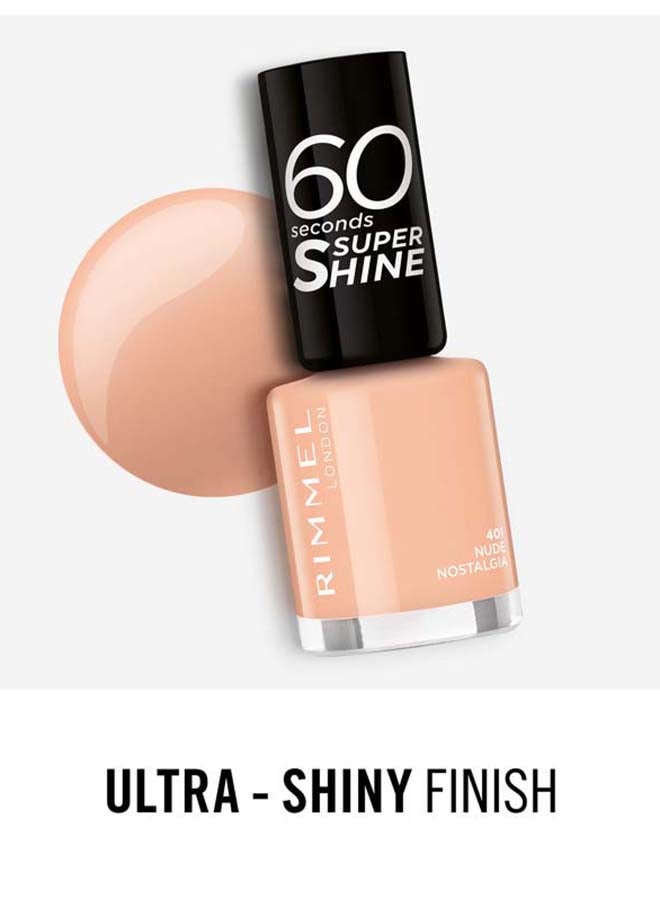 RIMMEL LONDON - 60 Seconds Super Shine Nail Polish 401 Nude Nostalgia - Image 1