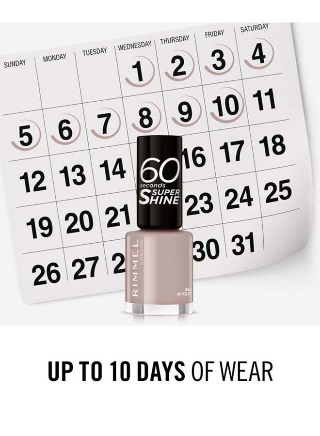 RIMMEL LONDON - 60 Seconds Super Shine Nail Polish 561 Yolo - Image 1