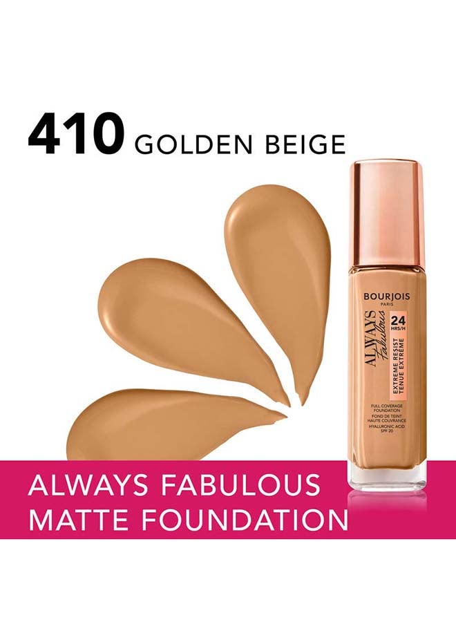 BOURJOIS PARIS Always Fabulous 24Hrs Liquid Foundation SPF20 410 Golden Beige  - Image 3