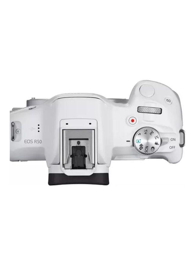 Canon - Eos R50 Mirrorless Camera And Rf-S 18-45Mm F4.5-6.3 Is Stm Lens White - Image 1