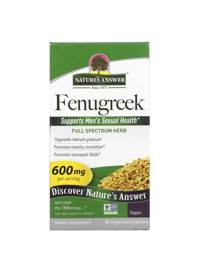 NATURE'S ANSWER Fenugreek Dietary Supplement - 90 Capsules  - Image 1