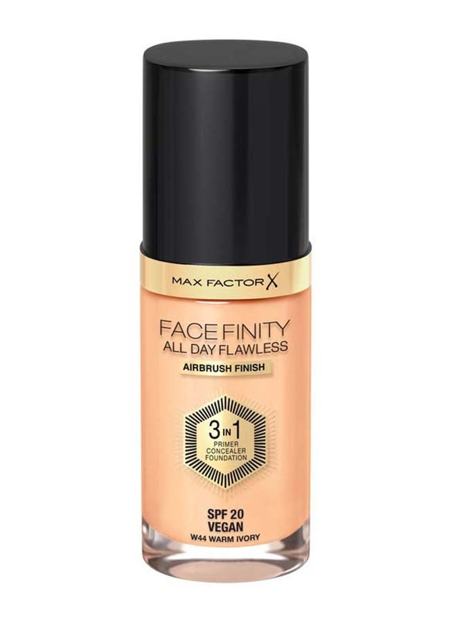 Max Factor - Face Finity All Day Flawless 3 In 1 Foundation 30ml - 1.01 fl oz 44 Warm Ivory - Image 1