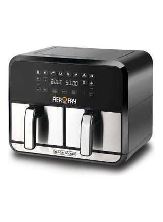 Digital Dual Zone Air Fryer, 4L+4L Capacity, Rapid Hot Air Circulation, 8 Presets, Adjustable Temp & Timer for Frying, Grilling, Roasting & Baking, 8 L 1700 W DZAF1700-B5 Black/Silver - v1683095587/N53402977A_1