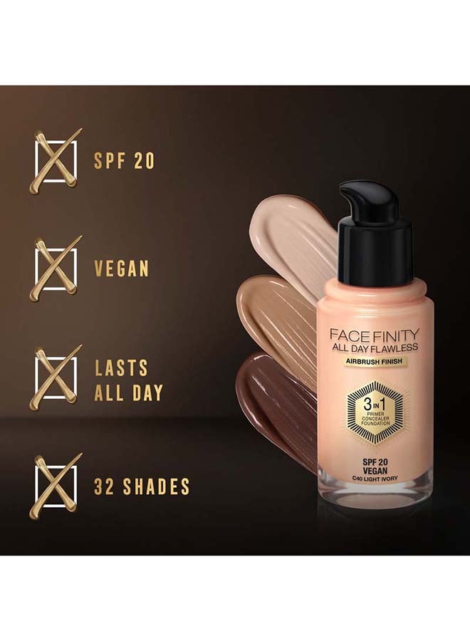 Max Factor - Facefinity All Day Flawless 3 In 1 Foundation C40 Light Ivory - Image 1