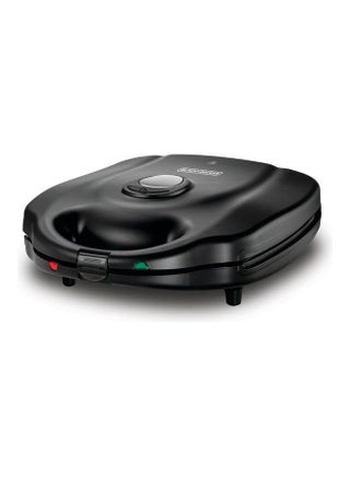2-in-1 Sandwich and Grill Maker, 4-Slice, Non-Stick Plates, 180° Flat Open, Locking Clamp, Quick Meals, Compact, Ideal for Sandwiches and Grilled Foods, 1400 W TS4120-B5 Black/Sliver - v1683101545/N53403015A_1