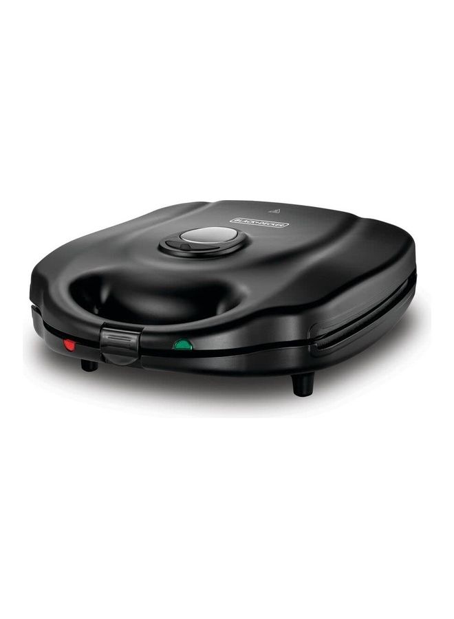 BLACK+DECKER - 2-in-1 Sandwich and Grill Maker, 4-Slice, Non-Stick Plates, 180° Flat Open, Locking Clamp, Quick Meals, Compact, Ideal for Sandwiches and Grilled Foods, 1400 W TS4120-B5 Black/Sliver - Image 1
