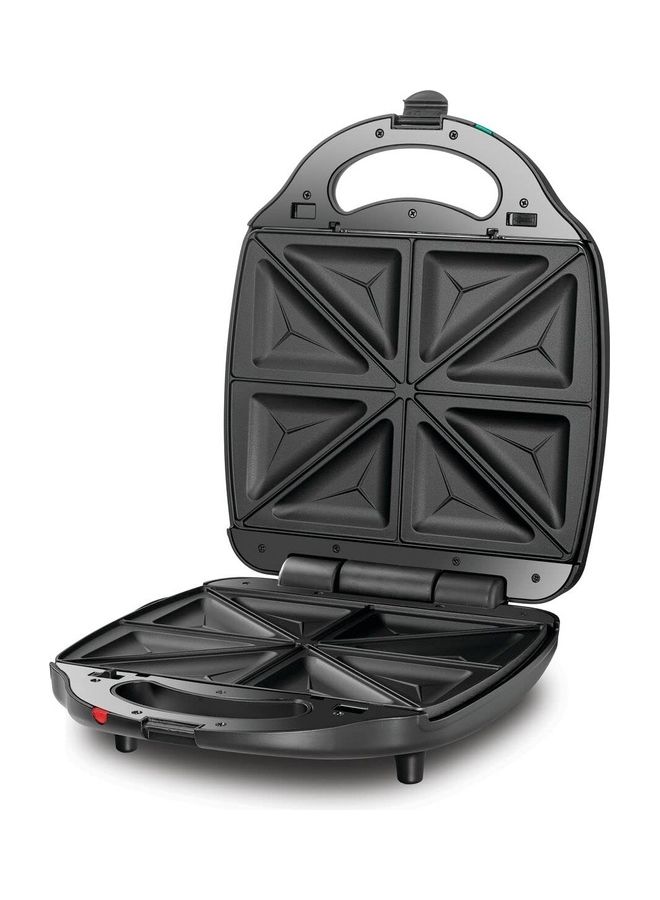 BLACK+DECKER - 2-in-1 Sandwich and Grill Maker, 4-Slice, Non-Stick Plates, 180° Flat Open, Locking Clamp, Quick Meals, Compact, Ideal for Sandwiches and Grilled Foods, 1400 W TS4120-B5 Black/Sliver - Image 1