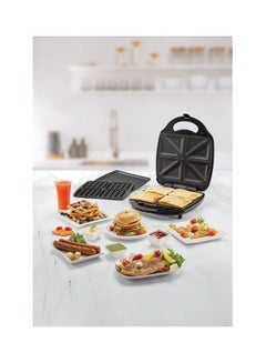 3-in-1 Sandwich, Waffle Maker, and Grill, 4 Slice Capacity, Interchangeable Plates, 180° Flat Grill, Compact, Locking Clamp, Safe, Even Cooking, 1400 W TS4130-B5 black - v1683101546/N53403016A_4